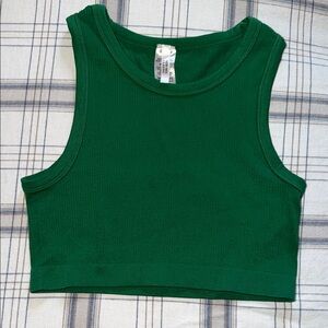 Green Sleeveless Crop Top